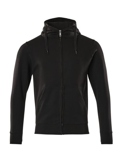 Mikina s kapucí na zip Plně černá (Velikost XS)