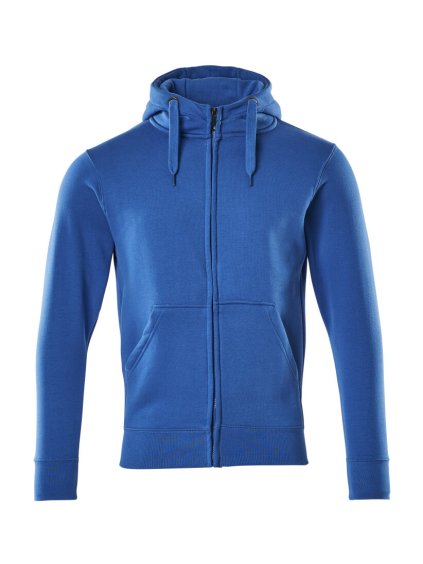 Mikina s kapucí na zip Azurově modrá (Velikost XS)