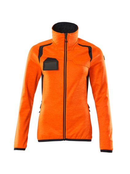 Fleecová mikina na zip Hi-vis oranžová/černo modrá (Velikost XS)