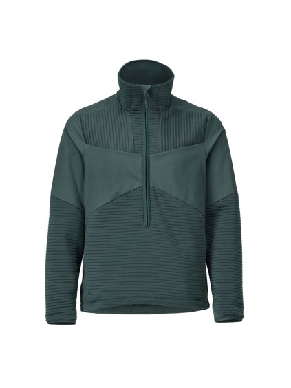 Fleecová mikina s krátkým zipem a podšívkou Lesní zelená (Velikost XS)