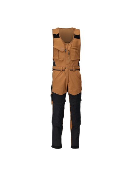 Kombinované kalhoty s kolenními kapsami Ořechově hnědá/černá (Velikost 68)