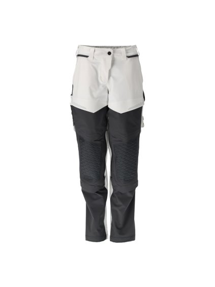 Kalhoty s kolenními kapsami, malířské Bílá/antracitově šedá (Velikost 56)