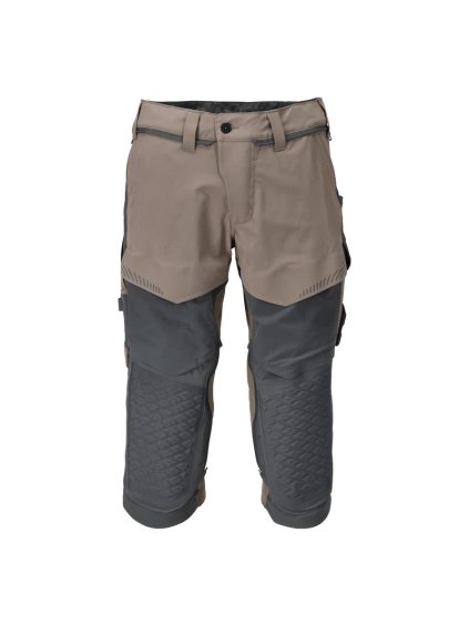Tříčtvrteční kalhoty s kapsami na kolenou Tmavě pískově béžová/antracitově šedá (Velikost 64)