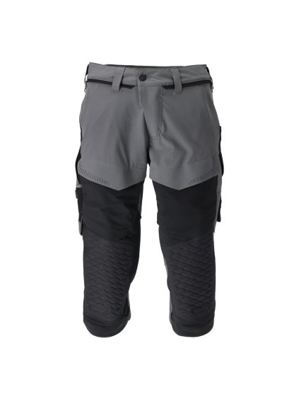 Tříčtvrteční kalhoty s kapsami na kolenou Antracitově šedá/černá (Velikost 64)