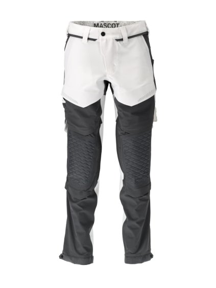 Kalhoty s kolenními kapsami Bílá/antracitově šedá (Velikost 68)