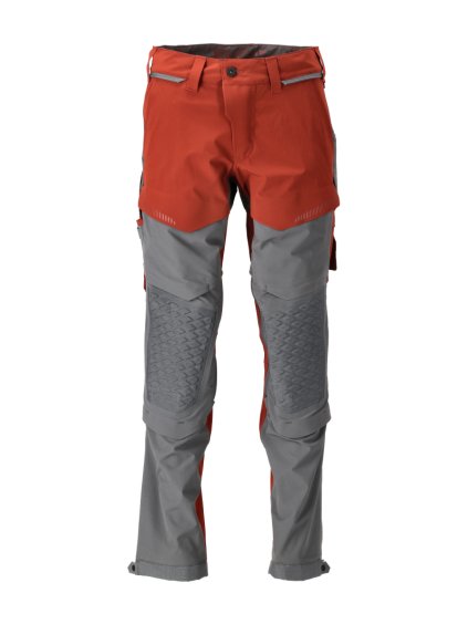 Kalhoty s kolenními kapsami Podzimní červená/antracitově šedá (Velikost 68)