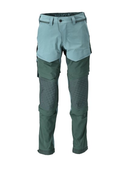 Kalhoty s kolenními kapsami Světlá lesní zelená/lesní zelená (Velikost 68)