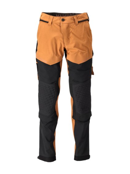 Kalhoty s kolenními kapsami Ořechově hnědá/černá (Velikost 68)