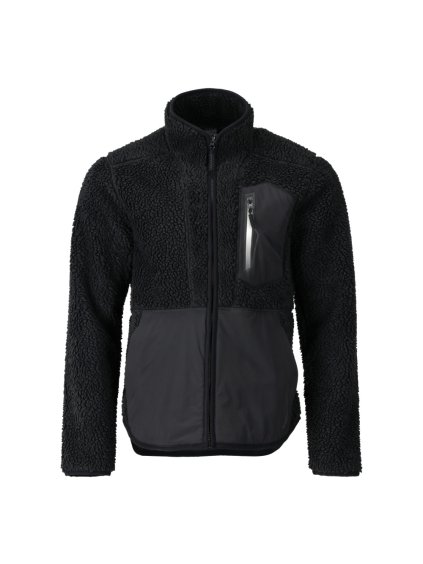 Kožešinová bunda ze syntetických vláken se zipem Černá (Velikost XS)