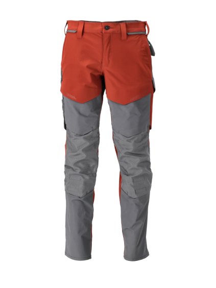 Kalhoty s kolenními kapsami Podzimní červená/antracitově šedá (Velikost 68)