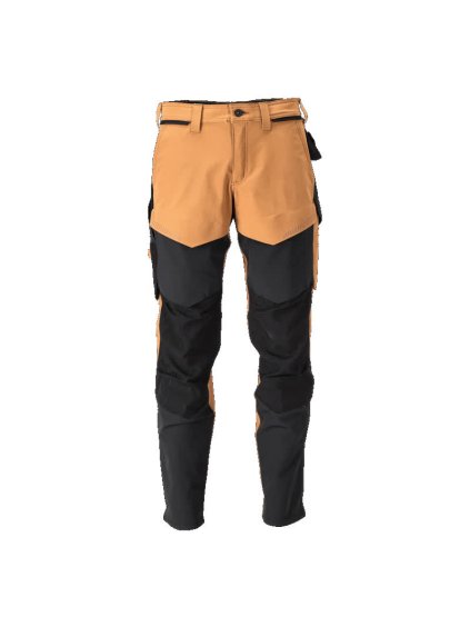 Kalhoty s kolenními kapsami Ořechově hnědá/černá (Velikost 68)