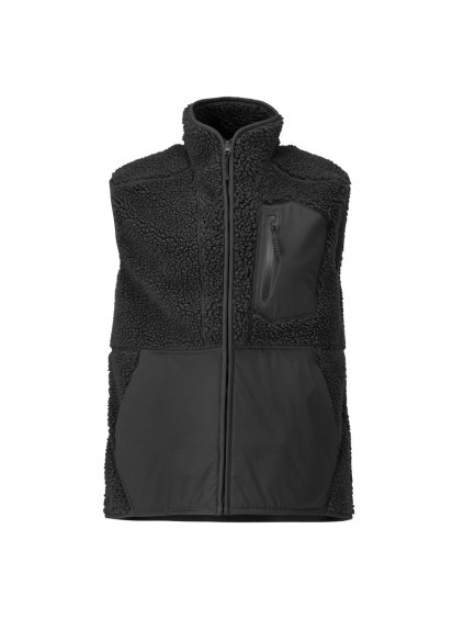 Kožešinová vesta se zipem Černá (Velikost XS)