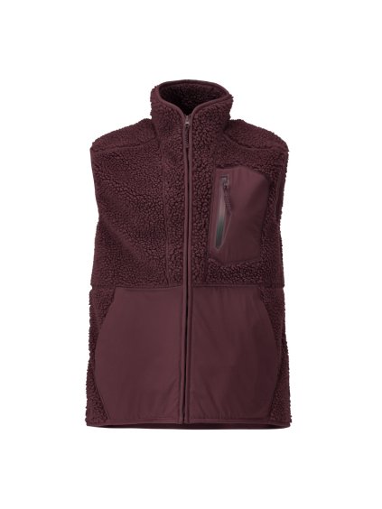 Kožešinová vesta se zipem Bordeaux (Velikost XS)