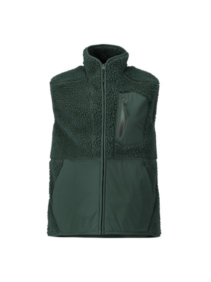 Kožešinová vesta se zipem Lesní zelená (Velikost XS)