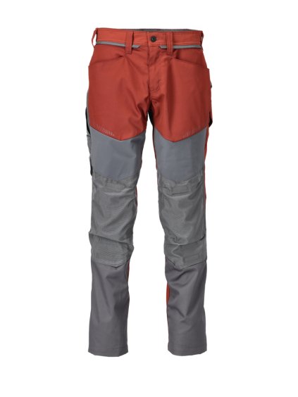 Kalhoty s kolenními kapsami Podzimní červená/antracitově šedá (Velikost 68)