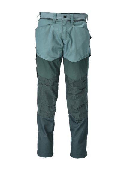 Kalhoty s kolenními kapsami Světlá lesní zelená/lesní zelená (Velikost 68)