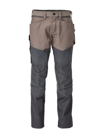 Kalhoty s kolenními kapsami Tmavě pískově béžová/antracitově šedá (Velikost 68)