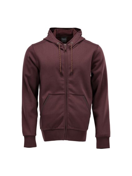 Mikina s kapucí na zip Bordeaux (Velikost XS)
