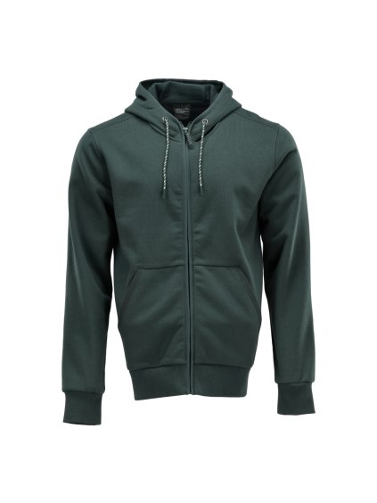 Mikina s kapucí na zip Lesní zelená (Velikost XS)