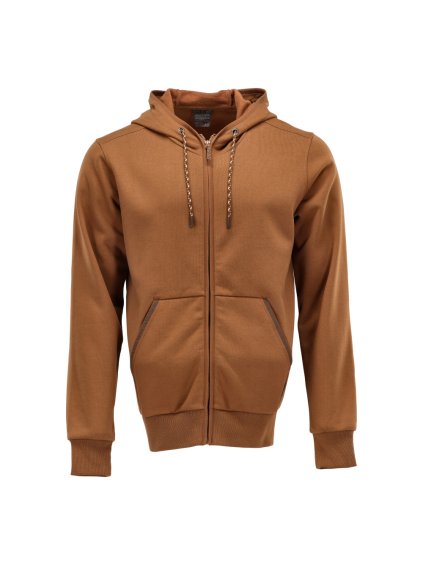 Mikina s kapucí na zip Ořechově hnědá (Velikost XS)