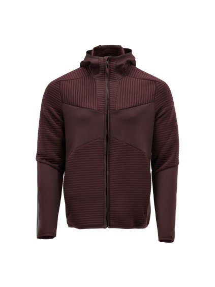 Fleecová mikina s kapucí a zipem Bordeaux (Velikost XS)