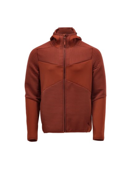 Fleecová mikina s kapucí a zipem Podzimní červená (Velikost XS)