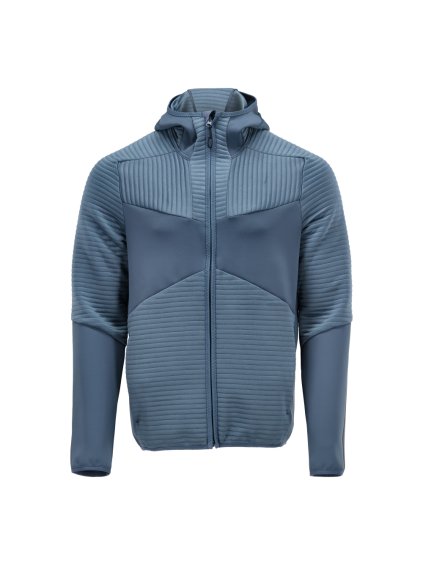 Fleecová mikina s kapucí a zipem Kamenná modř (Velikost XS)