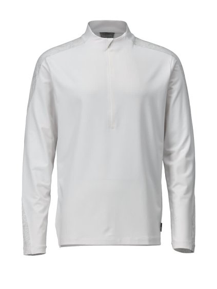 Triko s dlouhým rukávem a krátkým zipem Bílá (Velikost XS)