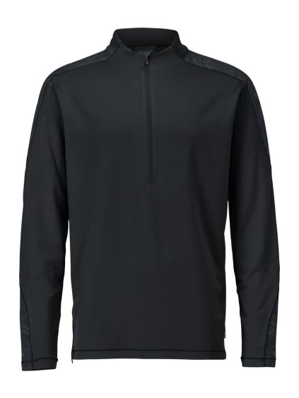 Triko s dlouhým rukávem a krátkým zipem Černá (Velikost XS)