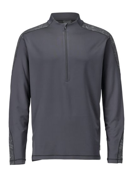 Triko s dlouhým rukávem a krátkým zipem Antracitově šedá (Velikost XS)