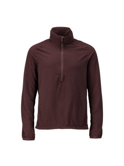 Mikrofleecová mikina s krátkým zipem Bordeaux (Velikost XS)