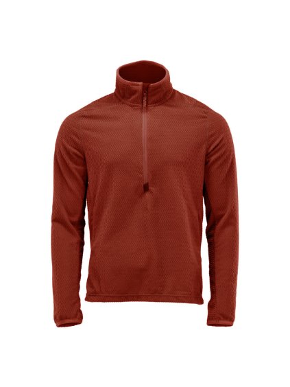 Mikrofleecová mikina s krátkým zipem Podzimní červená (Velikost XS)