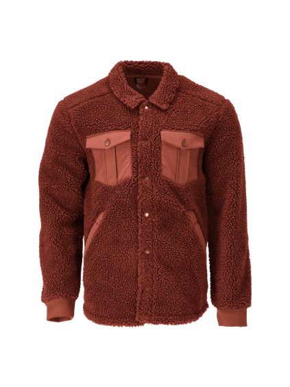 Košile s kožešinou Podzimní červená (Velikost XS)