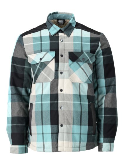 Košile s kožešinovou podšívkou Lesní zelená-kostkovaná (Velikost XS)