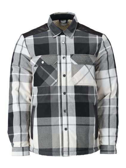 Košile s kožešinovou podšívkou Antracitově šedá kostkovaná (Velikost XS)
