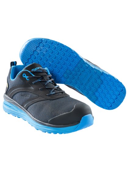 Bezpečnostní obuv Černá/zrnitá modrá (Velikost 50)