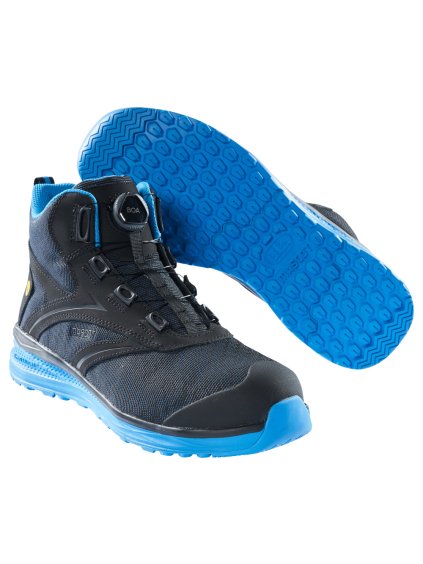 Bezpečnostní obuv Černá/zrnitá modrá (Velikost 50)
