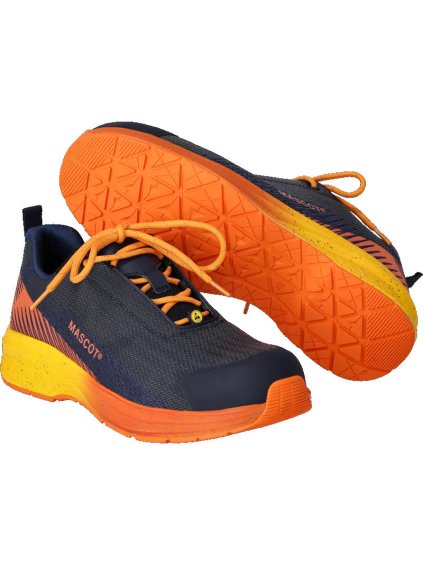 Bezpečnostní obuv Černá modrá/světle oranžová (Velikost 48)