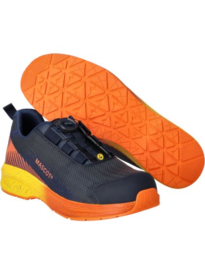 Bezpečnostní obuv Černá modrá/světle oranžová (Velikost 47)