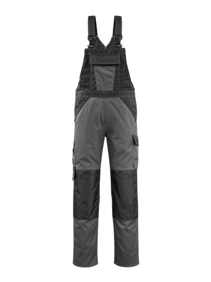 Kalhoty s laclem a kolenními kapsami Tmavě antracitová/černá (Velikost 68)