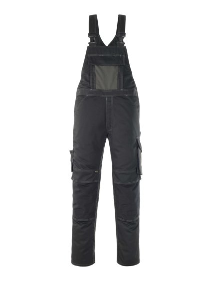 Kalhoty s laclem a kolenními kapsami Černá/tmavě antracitová (Velikost 68)