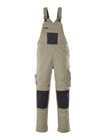 Kalhoty s laclem a kolenními kapsami Světlá khaki/Černá (Velikost 68)