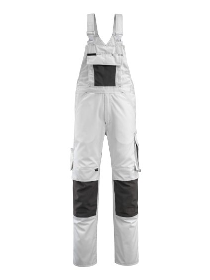 Kalhoty s laclem a kolenními kapsami Bílá/tmavě antracitová (Velikost 68)