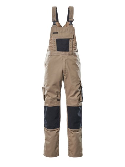 Kalhoty s laclem a kolenními kapsami Světlá khaki/Černá (Velikost 68)