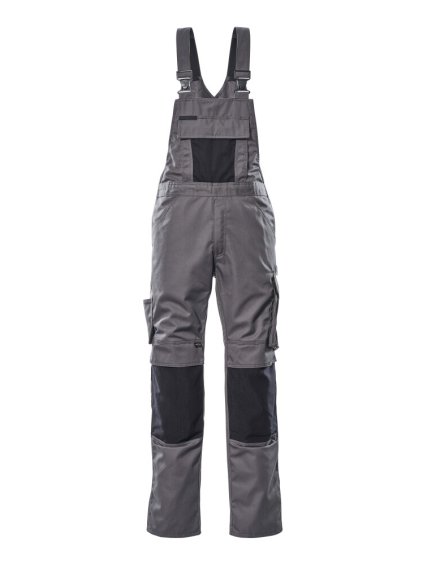 Kalhoty s laclem a kolenními kapsami Antracit/Černá (Velikost 68)