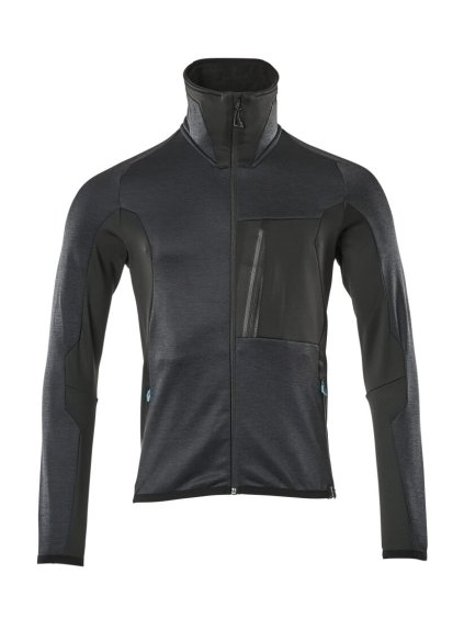 Fleecová mikina na zip Černá modrá/černá (Velikost XS)