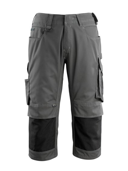 Tříčtvrteční kalhoty s kapsami na kolenou Tmavě antracitová/černá (Velikost 66)