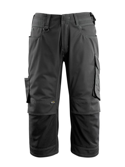 Tříčtvrteční kalhoty s kapsami na kolenou Černá (Velikost 66)