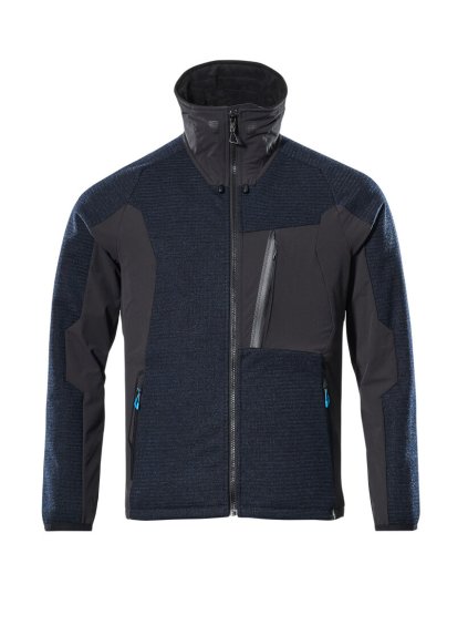 Mikina se zipem Černá modrá/černá (Velikost XS)