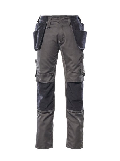 Kalhoty se závěsnými kapsami Tmavě antracitová/černá (Velikost 68)